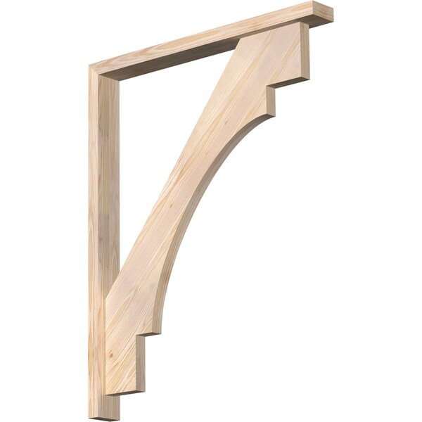 Ekena Millwork Merced Block Smooth Bracket w/ Offset Brace, Douglas Fir, 3 1/2"W x 32"D x 40"H BKT0402X32X40MRC05SDF - main